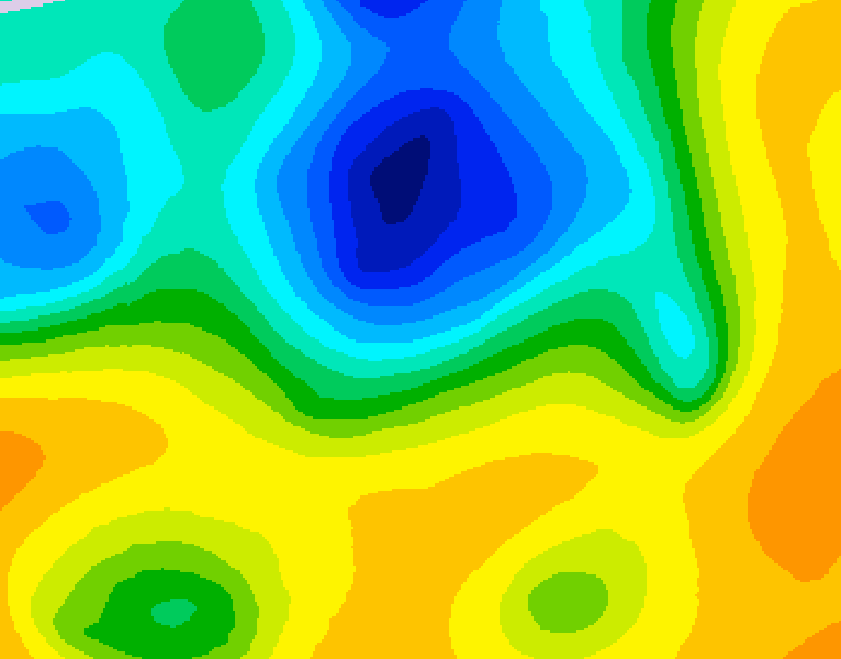 GDPS 500 millibar geopotential height 132 hour forecast chart for Canada based on 2025/04/30 0000Z data
