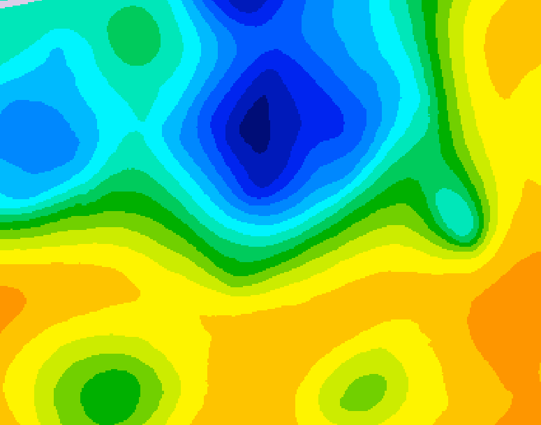 GDPS 500 millibar geopotential height 138 hour forecast chart for Canada based on 2025/04/30 0000Z data