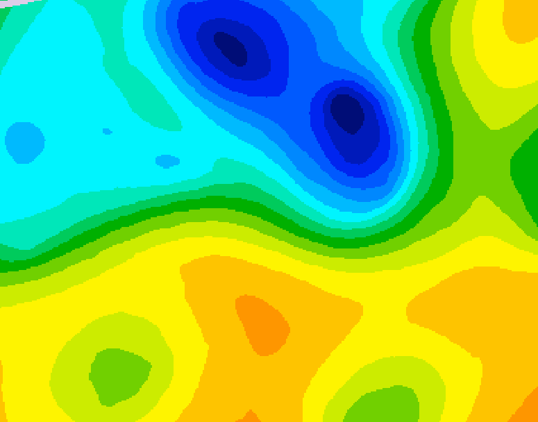GDPS 500 millibar geopotential height 180 hour forecast chart for Canada based on 2025/04/30 0000Z data