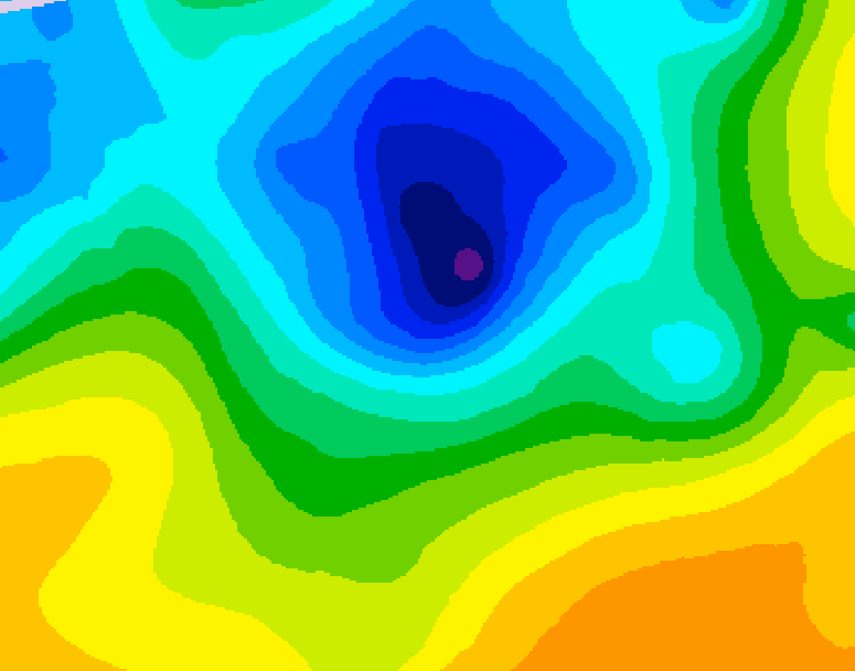 GDPS 500 millibar geopotential height 012 hour forecast chart for Canada based on 2025/04/30 1200Z data