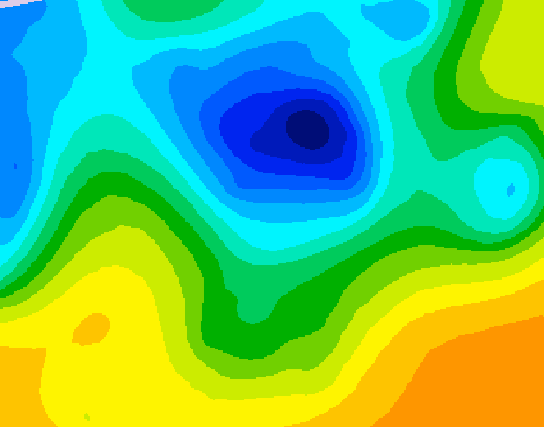GDPS 500 millibar geopotential height 036 hour forecast chart for Canada based on 2025/04/30 1200Z data
