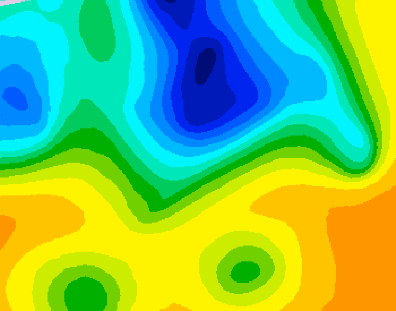GDPS 500 millibar geopotential height 126 hour forecast chart for Canada based on 2025/04/30 1200Z data