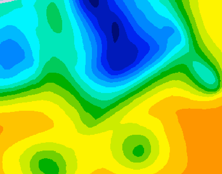 GDPS 500 millibar geopotential height 132 hour forecast chart for Canada based on 2025/04/30 1200Z data
