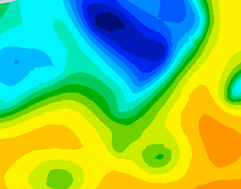 GDPS 500 millibar geopotential height 150 hour forecast chart for Canada based on 2025/04/30 1200Z data