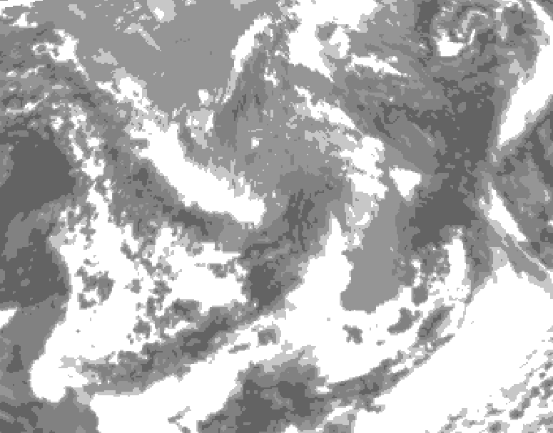 GDPS total cloud 012 hour forecast chart for Canada based on 2025/04/30 0000Z data