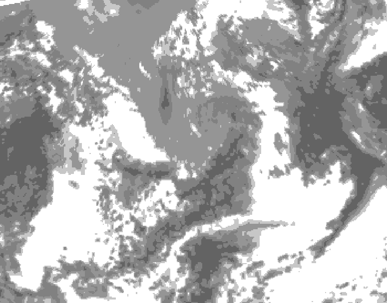 GDPS total cloud 024 hour forecast chart for Canada based on 2025/04/30 0000Z data
