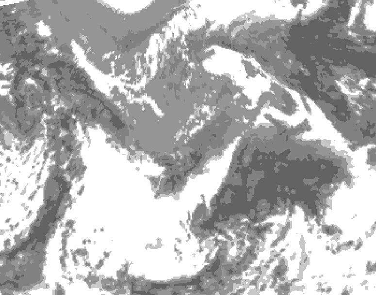 GDPS total cloud 072 hour forecast chart for Canada based on 2025/04/30 0000Z data