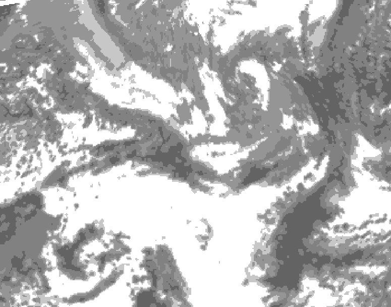 GDPS total cloud 180 hour forecast chart for Canada based on 2025/04/30 0000Z data