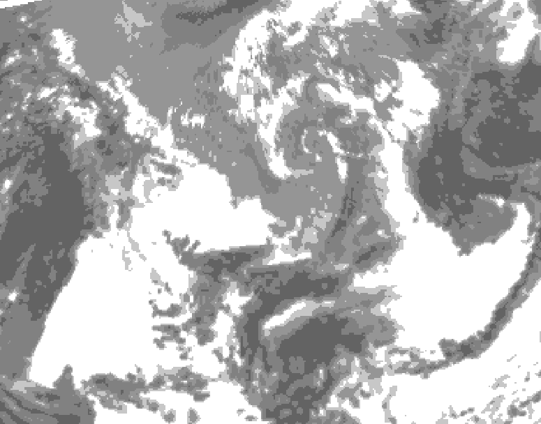 GDPS total cloud 024 hour forecast chart for Canada based on 2025/04/30 1200Z data