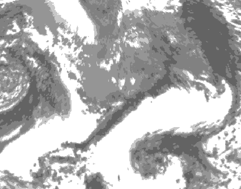 GDPS total cloud 126 hour forecast chart for Canada based on 2025/04/30 1200Z data