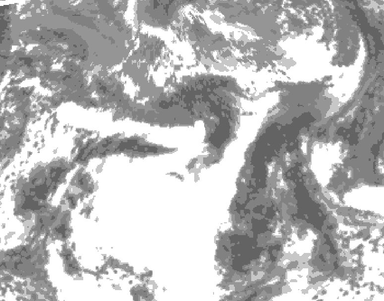GDPS total cloud 198 hour forecast chart for Canada based on 2025/04/30 1200Z data