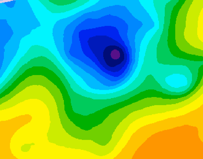 GDPS 500 millibar geopotential height 012 hour forecast chart for Canada based on 2025/05/01 0000Z data