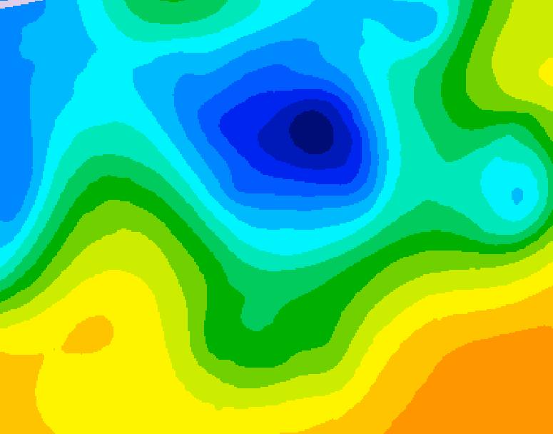 GDPS 500 millibar geopotential height 024 hour forecast chart for Canada based on 2025/05/01 0000Z data