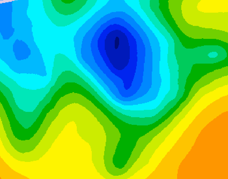GDPS 500 millibar geopotential height 060 hour forecast chart for Canada based on 2025/05/01 0000Z data
