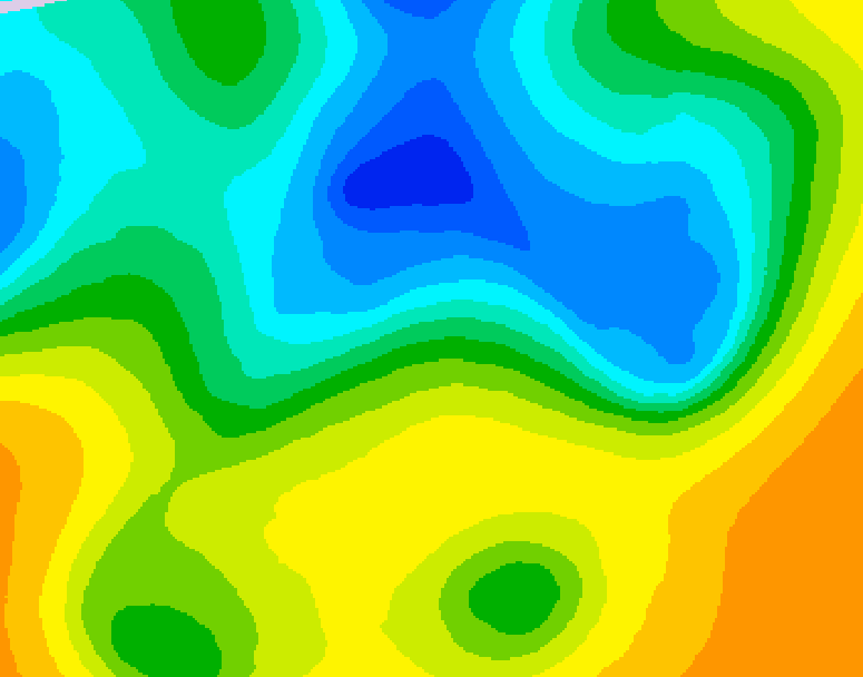 GDPS 500 millibar geopotential height 096 hour forecast chart for Canada based on 2025/05/01 0000Z data