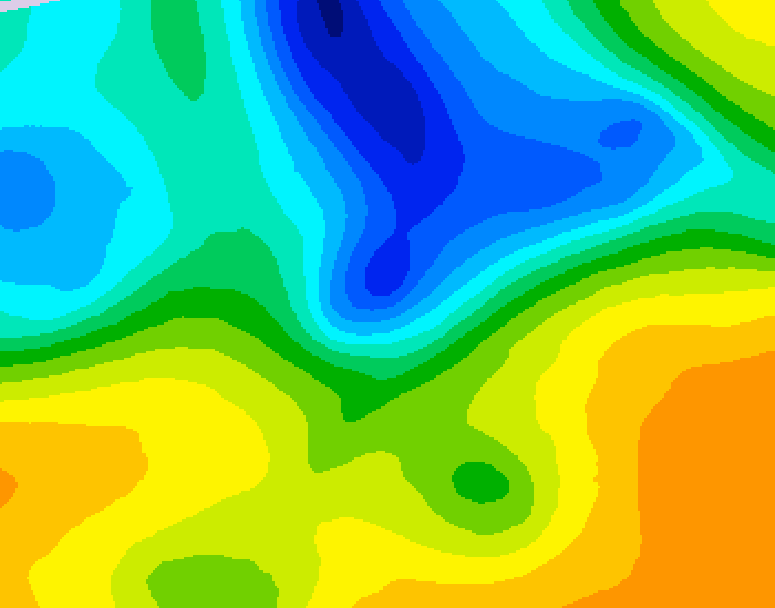 GDPS 500 millibar geopotential height 132 hour forecast chart for Canada based on 2025/05/01 0000Z data