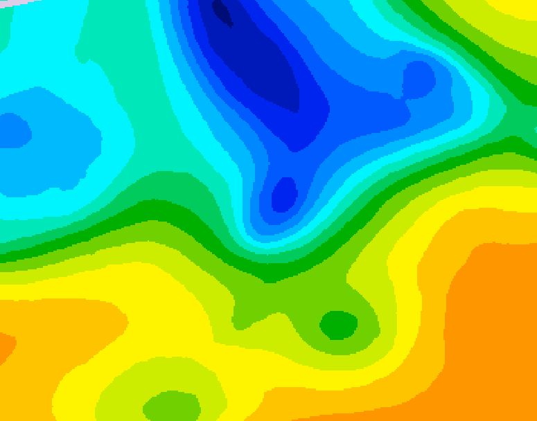 GDPS 500 millibar geopotential height 138 hour forecast chart for Canada based on 2025/05/01 0000Z data