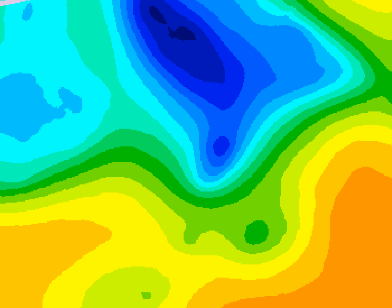 GDPS 500 millibar geopotential height 144 hour forecast chart for Canada based on 2025/05/01 0000Z data