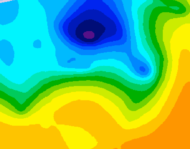 GDPS 500 millibar geopotential height 180 hour forecast chart for Canada based on 2025/05/01 0000Z data