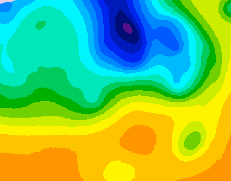 GDPS 500 millibar geopotential height 216 hour forecast chart for Canada based on 2025/05/01 0000Z data
