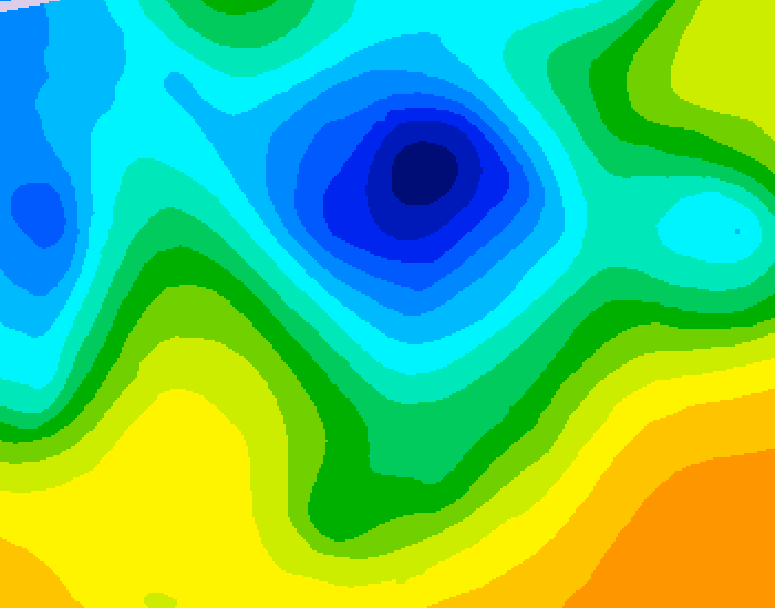 GDPS 500 millibar geopotential height 024 hour forecast chart for Canada based on 2025/05/01 1200Z data