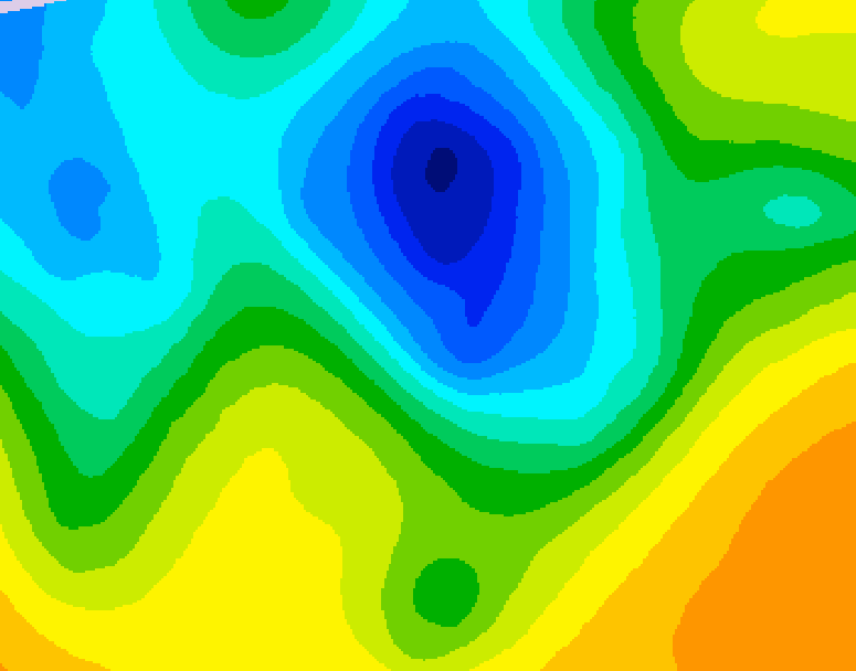 GDPS 500 millibar geopotential height 048 hour forecast chart for Canada based on 2025/05/01 1200Z data