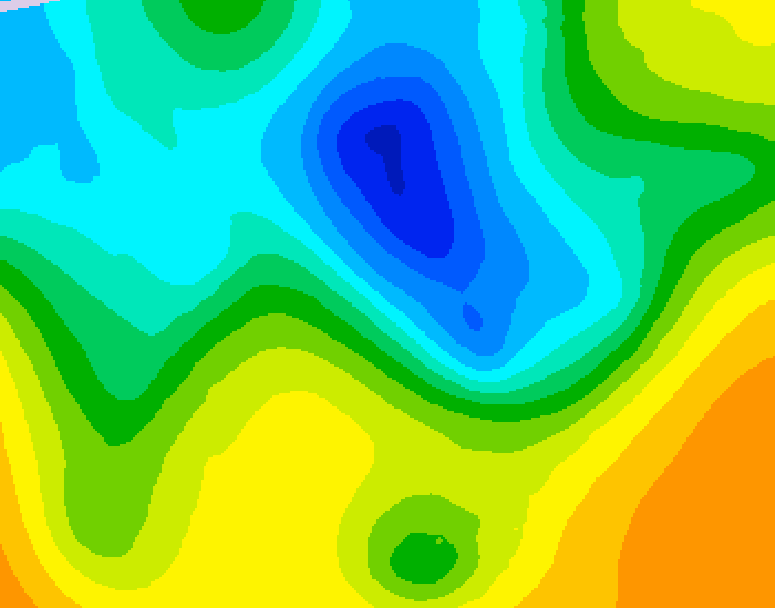 GDPS 500 millibar geopotential height 060 hour forecast chart for Canada based on 2025/05/01 1200Z data