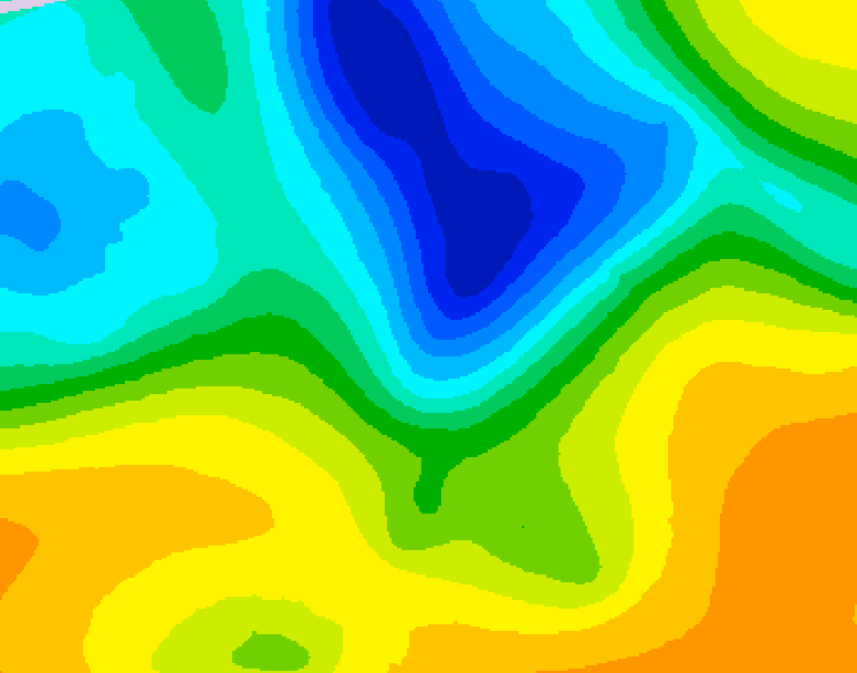 GDPS 500 millibar geopotential height 126 hour forecast chart for Canada based on 2025/05/01 1200Z data
