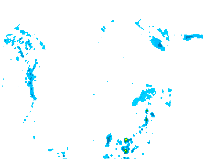 GDPS precipitation 036 hour forecast chart for Canada based on 2025/05/01 1200Z data