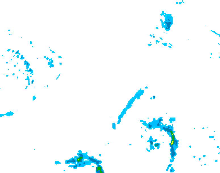 GDPS precipitation 126 hour forecast chart for Canada based on 2025/05/01 1200Z data