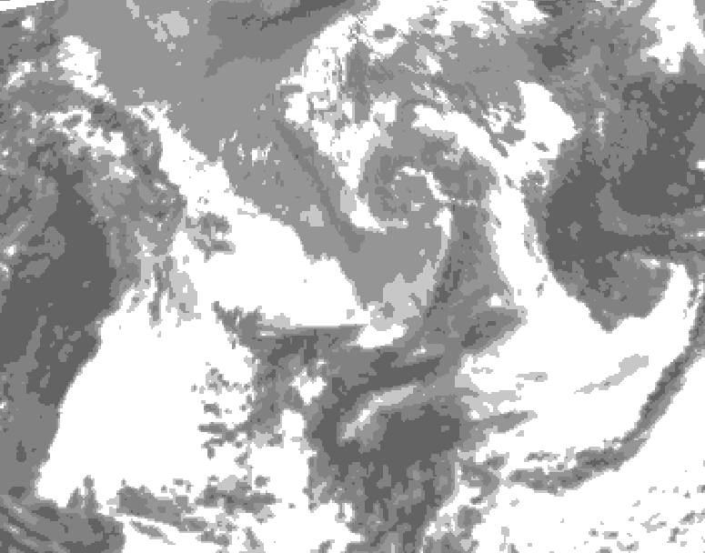 GDPS total cloud 012 hour forecast chart for Canada based on 2025/05/01 0000Z data