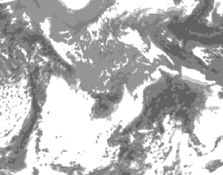GDPS total cloud 048 hour forecast chart for Canada based on 2025/05/01 0000Z data