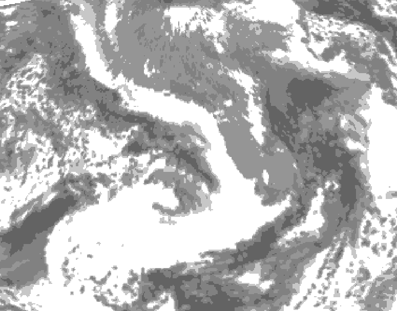 GDPS total cloud 168 hour forecast chart for Canada based on 2025/05/01 0000Z data