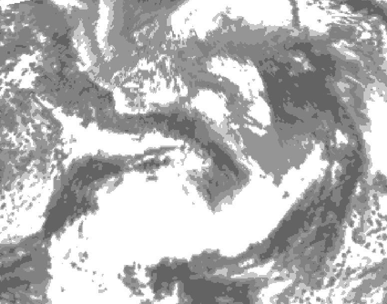 GDPS total cloud 180 hour forecast chart for Canada based on 2025/05/01 0000Z data