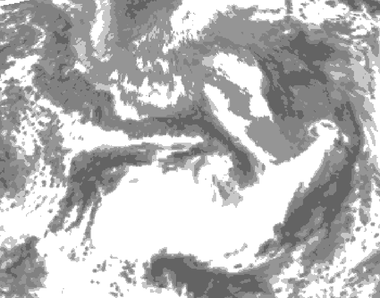 GDPS total cloud 186 hour forecast chart for Canada based on 2025/05/01 0000Z data