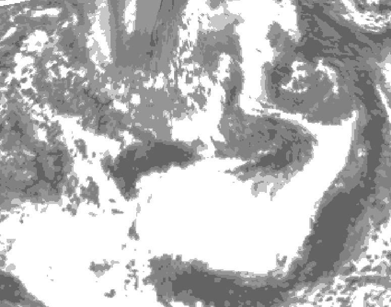 GDPS total cloud 204 hour forecast chart for Canada based on 2025/05/01 0000Z data