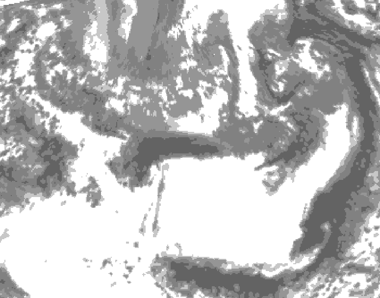 GDPS total cloud 210 hour forecast chart for Canada based on 2025/05/01 0000Z data