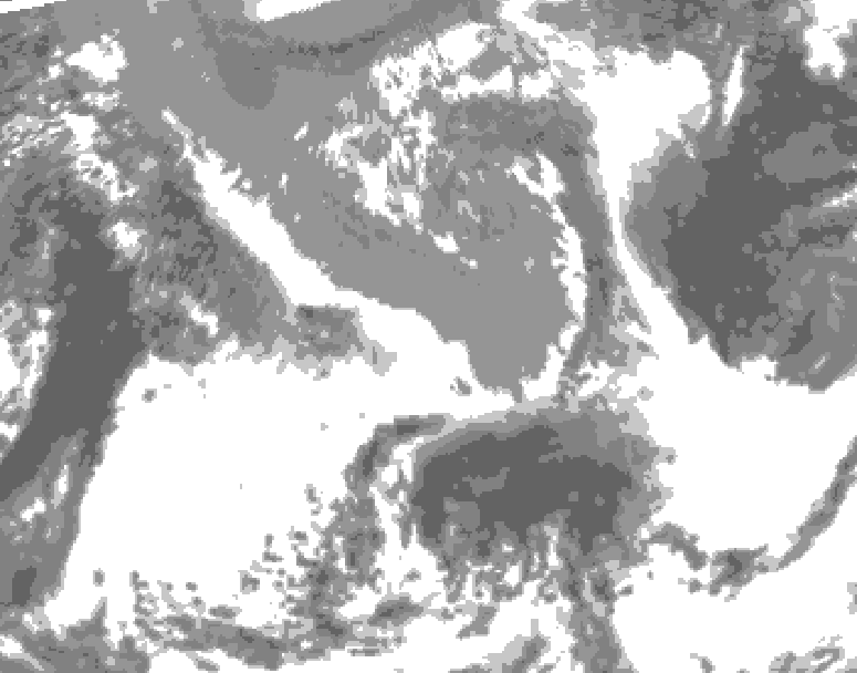 GDPS total cloud 012 hour forecast chart for Canada based on 2025/05/01 1200Z data