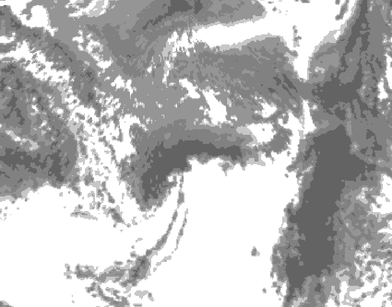 GDPS total cloud 204 hour forecast chart for Canada based on 2025/05/01 1200Z data