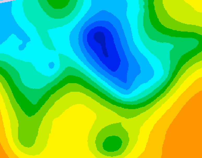GDPS 500 millibar geopotential height 048 hour forecast chart for Canada based on 2025/05/02 0000Z data