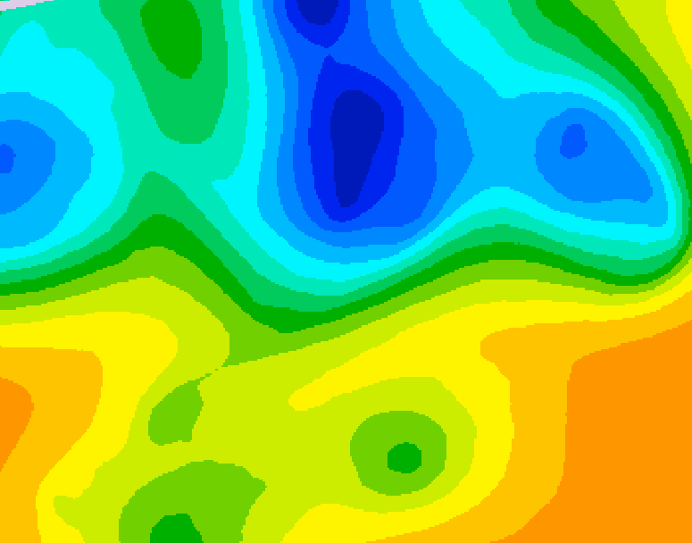 GDPS 500 millibar geopotential height 096 hour forecast chart for Canada based on 2025/05/02 0000Z data