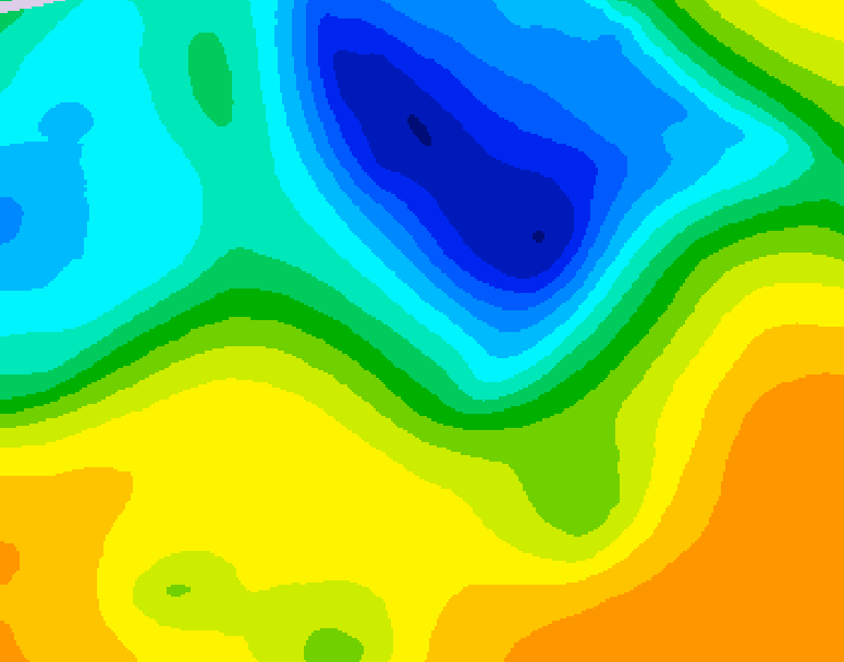 GDPS 500 millibar geopotential height 120 hour forecast chart for Canada based on 2025/05/02 0000Z data