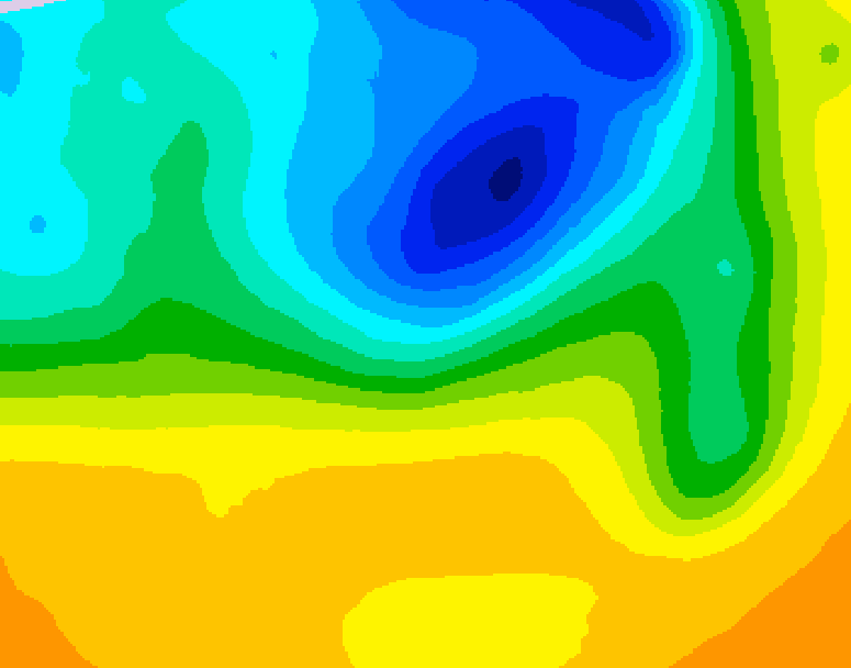 GDPS 500 millibar geopotential height 180 hour forecast chart for Canada based on 2025/05/02 0000Z data