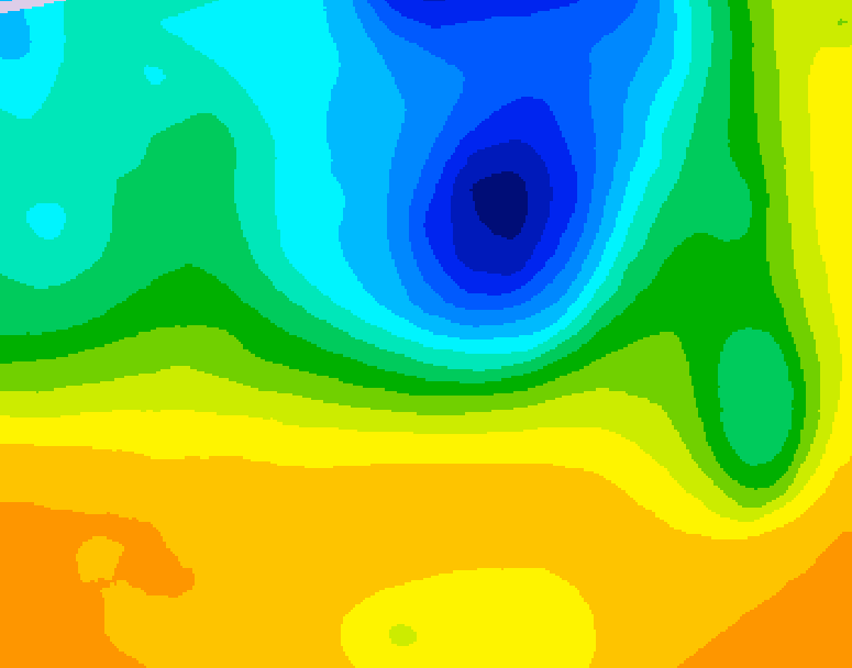 GDPS 500 millibar geopotential height 192 hour forecast chart for Canada based on 2025/05/02 0000Z data
