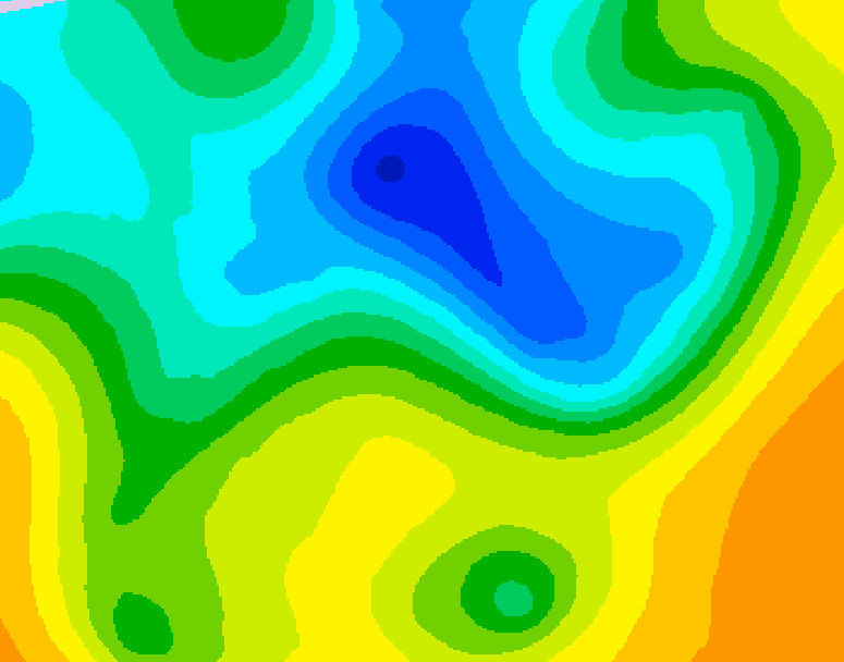 GDPS 500 millibar geopotential height 048 hour forecast chart for Canada based on 2025/05/02 1200Z data
