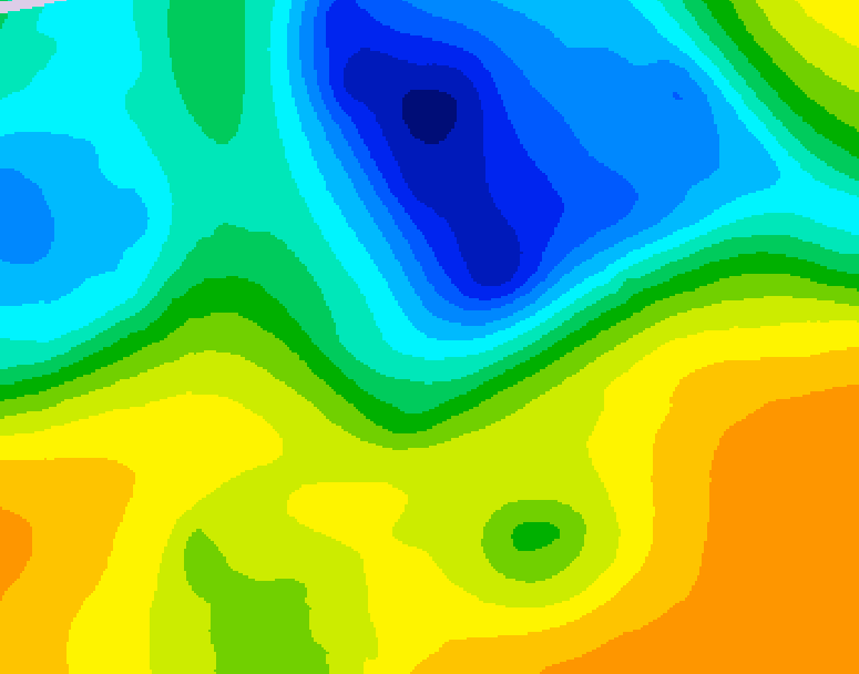 GDPS 500 millibar geopotential height 096 hour forecast chart for Canada based on 2025/05/02 1200Z data