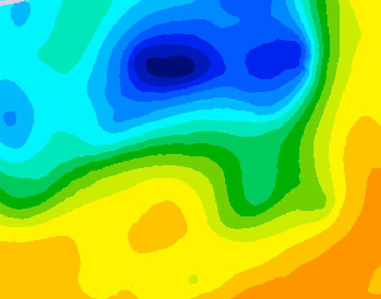 GDPS 500 millibar geopotential height 132 hour forecast chart for Canada based on 2025/05/02 1200Z data