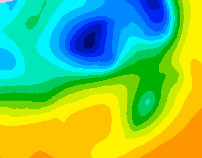 GDPS 500 millibar geopotential height 150 hour forecast chart for Canada based on 2025/05/02 1200Z data