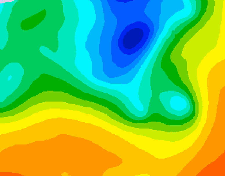 GDPS 500 millibar geopotential height 198 hour forecast chart for Canada based on 2025/05/02 1200Z data