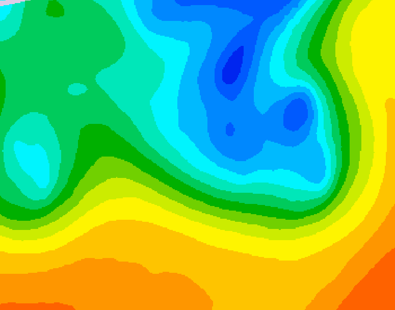GDPS 500 millibar geopotential height 222 hour forecast chart for Canada based on 2025/05/02 1200Z data